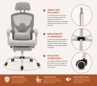 Chaise de Bureau Ergonomique | Chaise gaming | fauteuil ergonomique | télétravail | fauteuil ergonomique | POSTAVIO